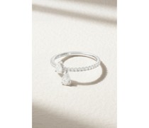 Princess Ring aus 18 Karat Weiß mit Diamanten