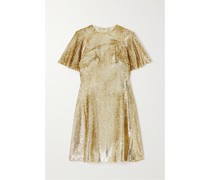 The Mini Midnight Tremors Minikleid aus Devoré-tüll in Metallic-optik