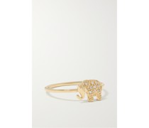 Mini Elephant Ring aus 14 Karat  mit Diamanten