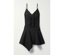 Minikleid aus Baumwollpopeline mit Rüschen