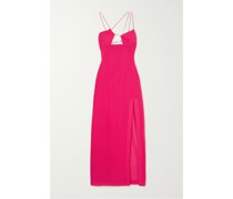 Maxikleid aus Baumwoll-voile mit Cut-outs