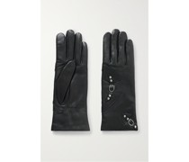 Handschuhe aus Leder mit Verzierungen