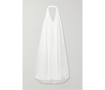 Neckholder-midikleid aus Baumwollpopeline