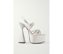 Belle Plateausandalen aus Leder Und Satin