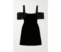 Rachel Schulterfreies Minikleid aus Samt