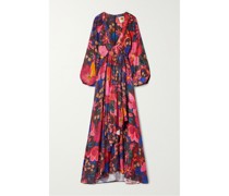 Maxikleid aus Crêpe mit Blumenprint