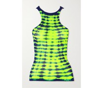 Tanktop aus Lochstrick In Batikmuster