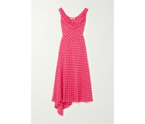 Asymmetrisches Midikleid aus Crêpe De Chine aus Seide