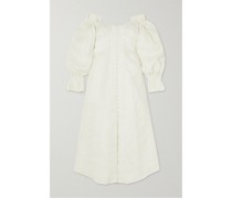 Simona Schulterfreies Midikleid aus Jacquard