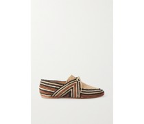 Hays Gestreifte Loafers aus Geflochtenem Raffiabast