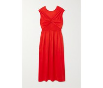 Mahaney Midikleid aus Seide mit Raffungen
