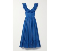 + Net Sustain Sora Maxikleid aus Kariertem Biobaumwoll-voile