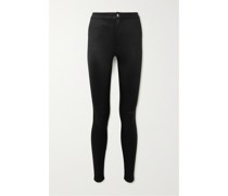 Disco Satin-jersey Skinny Pants – Onyx – Eng Geschnittene Hose aus Glänzendem Jersey