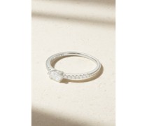 Sideways Pear Ring aus 18 Karat Weiß