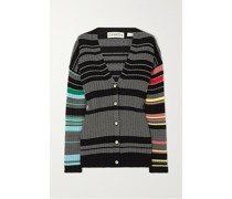 Gestreifter Cardigan aus einer Gerippten Baumwollmischung
