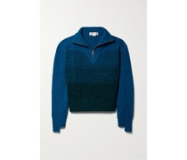 Pullover aus Gerippter Wolle mit Farbverlauf