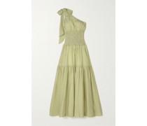 + Net Sustain Asymmetrisches Maxikleid aus einer Karierten Biobaumwollmischung