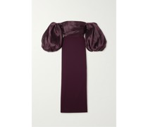Carmen Schulterfreies Maxikleid aus Satin und Crêpe