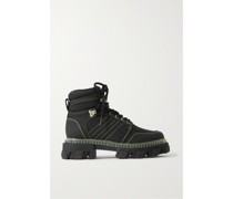 Schnürstiefel aus Canvas mit Gummibesätzen