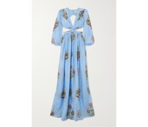 Rio Maxikleid aus Habutai-seide mit Cut-outs