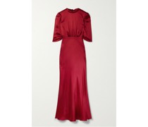 Adele Maxikleid aus Gehämmertem Seidensatin