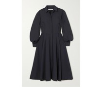 Midi-hemdblusenkleid aus Biobaumwollpopeline
