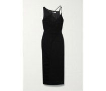 Kaia Midikleid aus Stretch-cady und Tüll
