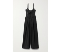 Jumpsuit aus Jersey und Häkelmaterial