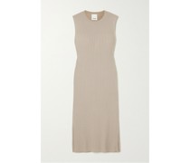 Midikleid aus Kaschmir In Rippstrick