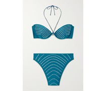 Gem Neckholder-bikini mit Kristallen