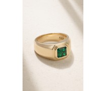 Ring aus 14 Karat  mit Synthetischem Smaragd