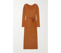 Rum Midikleid aus einer Seiden-bambusmischung in Knitteroptik