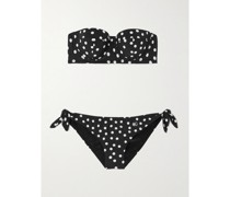 Balconette-bikini mit Polka-dots