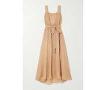 Assiout Kleid aus Leinengaze mit Bindegürtel