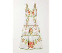 Tropical Romance Midikleid aus Baumwolle