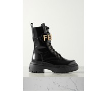 Schnürstiefel aus Glanzleder