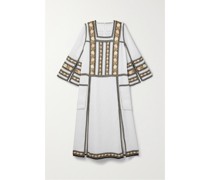 Yelena Besticktes Midikleid aus Leinengaze