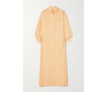 Lina Maxi-hemdblusenkleid aus Gestreifter Baumwollpopeline