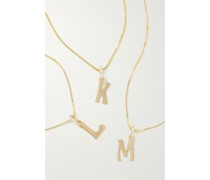 Letter Charm Kette aus 14 Karat  mit Diamanten