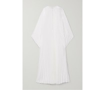 Maxikleid aus Plissiertem Satin