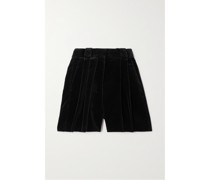 Fell Shorts aus Samt mit Falten