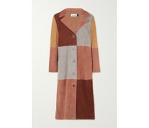 Lindsey Mantel aus Veloursleder in Colour-block-optik