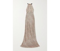 Michelle Rückenfreies Maxikleid aus Glänzendem Jacquard