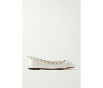 Rockstud Ballerinas aus Satin