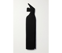 Asymmetrische Robe aus Crêpe mit Cut-out