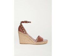 Rockstud 105 Espadrille-wedges aus Strukturiertem Leder