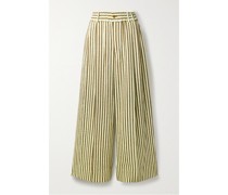Hoch Sitzende Hose aus Gestreiftem Seersucker