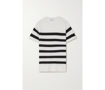 Hjellestad T-shirt aus einer Gestreiften Merinowoll-baumwollmischung