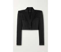 Declan Verkürzter Blazer aus Glänzendem Crêpe