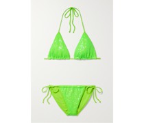 Triangel-bikini mit Pailletten
